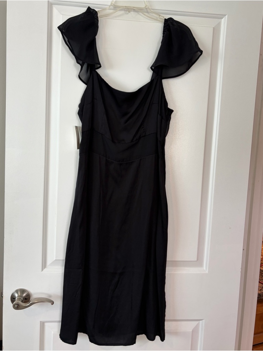 Anthropologie Black Flutter-Sleeve dress